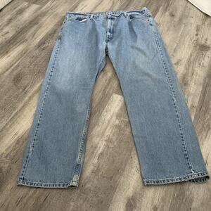 Levi’s 505 Straight Leg Jeans Mens 42x30 Blue Distressed Red Tab 5-Pocket Denim